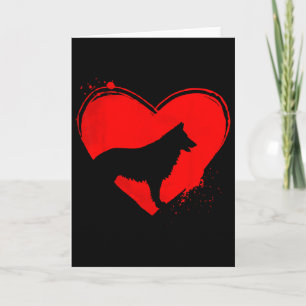 German Shepherd Dog Heart Shape Valentine Dog Love Card