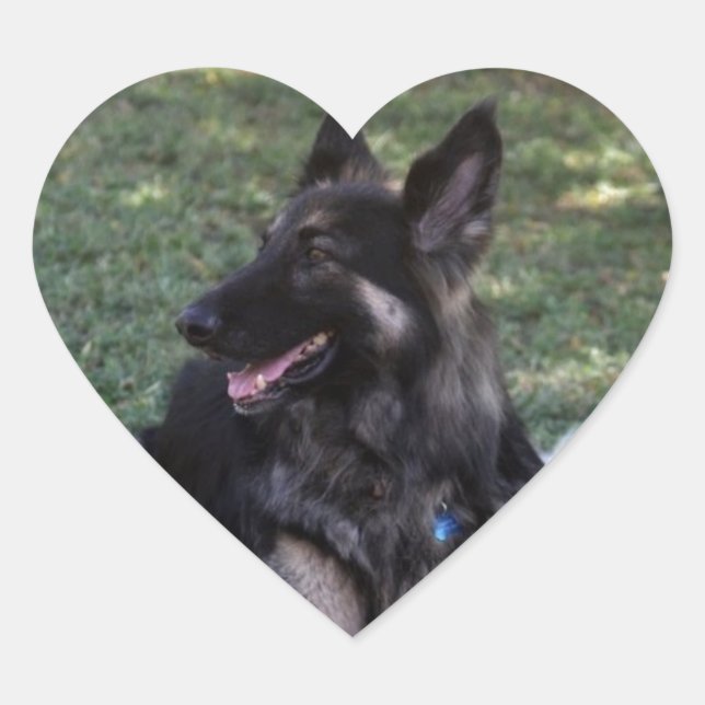 German Shepherd Dog Heart Sticker (Front)