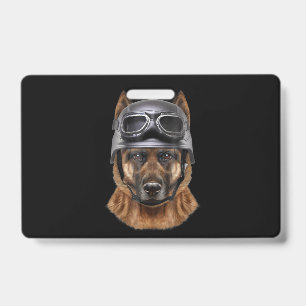 German Shepherd Dog Helmet Gift For Biker In Motor ID Badge