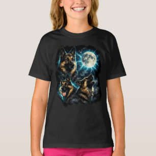 German shepherd dog howling at the moon T-Shirt