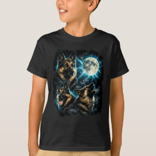 German shepherd dog  howling at the moon T-Shirt