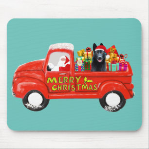German Shepherd Dog in Christmas Delivery Truck Mouse Mat