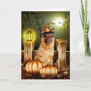 German Shepherd Dog in Halloween Costume Card