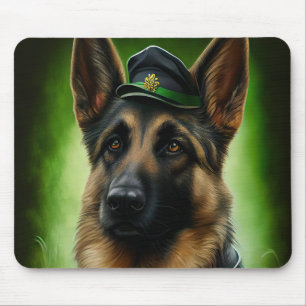 German Shepherd Dog in St. Patrick's Day Dress Mouse Mat