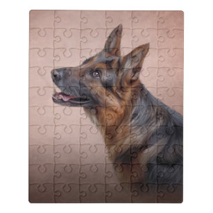 Solve Beautiful German Shepherd..talk about alert! jigsaw