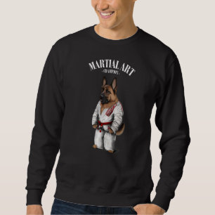 German Shepherd Dog Judo Karate Master In White Ju Sweatshirt