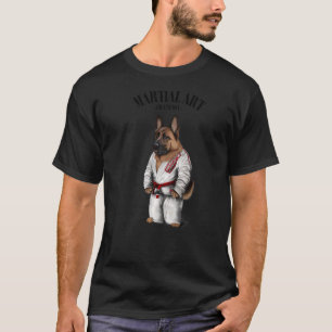 German Shepherd Dog Judo Karate Master In White Ju T-Shirt