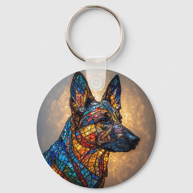 German Shepherd Dog Key Ring (Front)