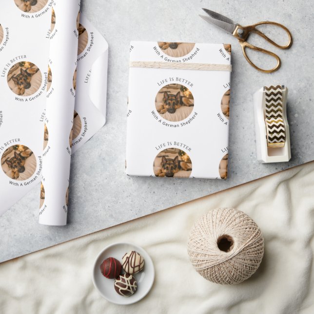 German Shepherd dog Life is Better Wrapping Paper (Crafts)