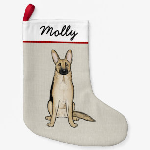 German Shepherd Dog Light Black and Tan Custom Small Christmas Stocking