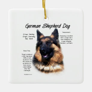 German Shepherd Dog (longhair) History Design Ceramic Ornament