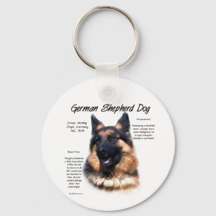 German Shepherd Dog (longhair) History Design Key Ring