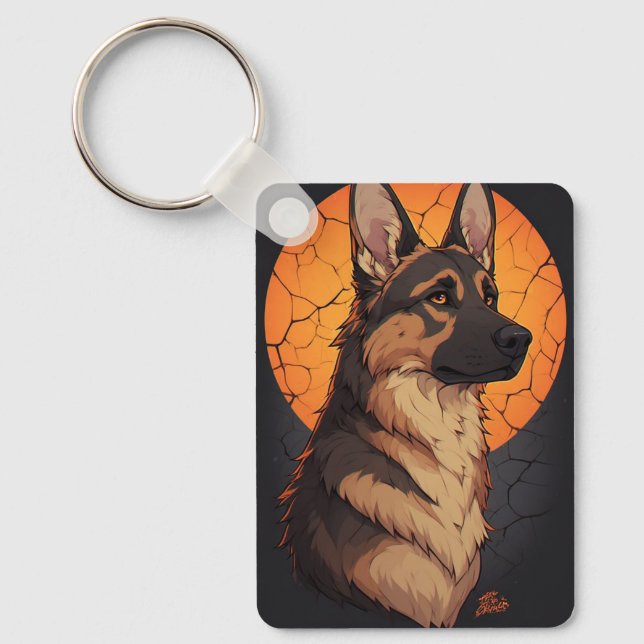 🐾 German Shepherd Dog Lover Accessories 🐾 Key Ring (Front)