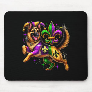 German Shepherd Dog Lover Cute Mardi Gras Carnival Mouse Mat