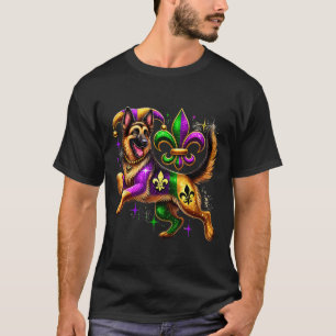 German Shepherd Dog Lover Cute Mardi Gras Carnival T-Shirt