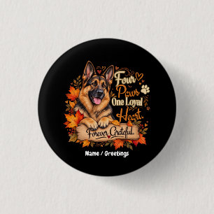 German Shepherd Dog Lover Fall Four Paws One Heart 3 Cm Round Badge