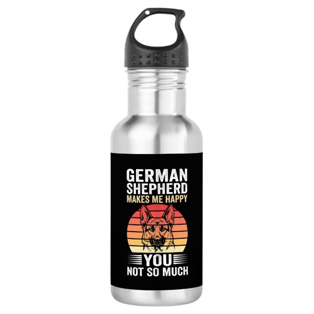 German Shepherd Dog Lover Funny Retro 532 Ml Water Bottle (Front)