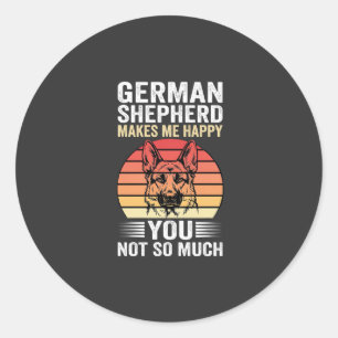 German Shepherd Dog Lover Funny Retro Classic Round Sticker