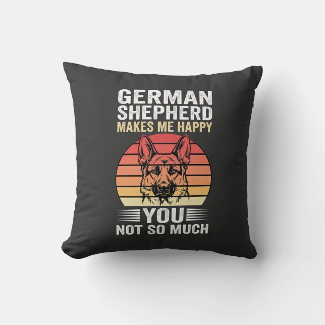 German Shepherd Dog Lover Funny Retro Cushion (Front)