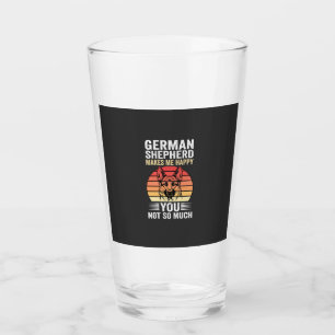 German Shepherd Dog Lover Funny Retro Glass