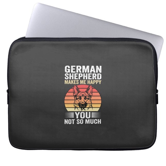 German Shepherd Dog Lover Funny Retro Laptop Sleeve (Front)