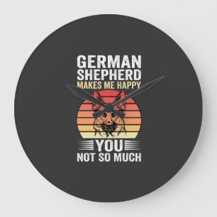 German Shepherd Dog Lover Funny Retro Large Clock