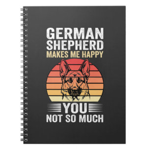 German Shepherd Dog Lover Funny Retro Notebook