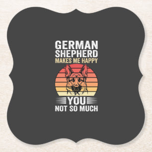 German Shepherd Dog Lover Funny Retro Paper Coaster