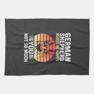German Shepherd Dog Lover Funny Retro Tea Towel