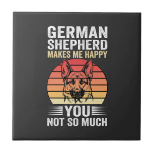 German Shepherd Dog Lover Funny Retro Tile