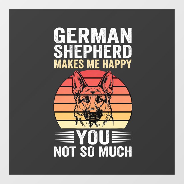 German Shepherd Dog Lover Funny Retro Window Cling (Sheet)