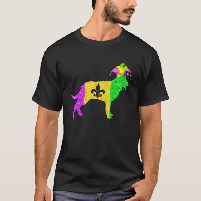 German Shepherd Dog Lover Mardi Gras Carnival Part T-Shirt (Front)