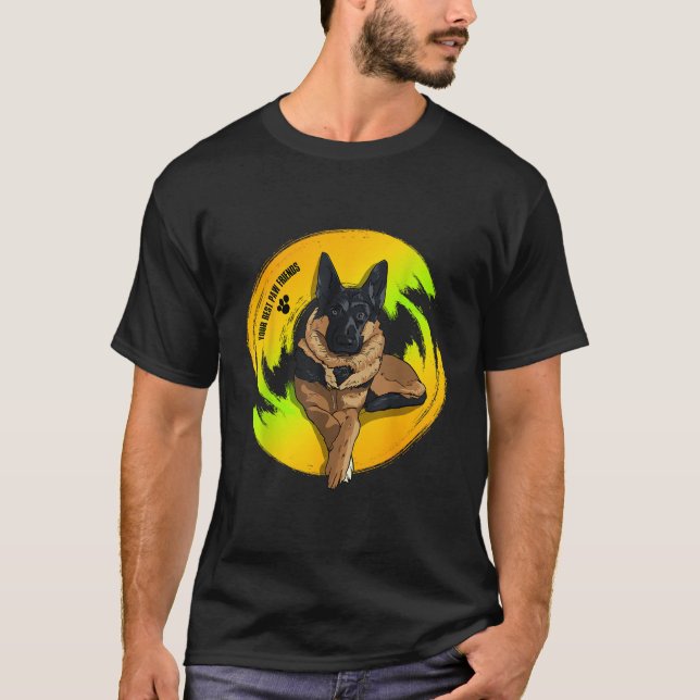 German Shepherd Dog Lover T Shirt (Front)