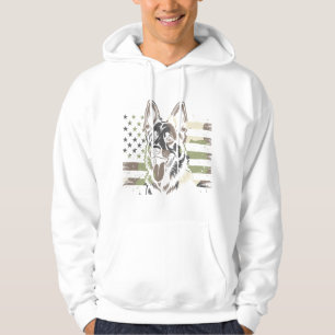 German Shepherd Dog Lover USA American Flag 4th Of Hoodie