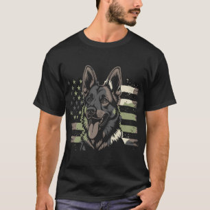 German Shepherd Dog Lover USA American Flag 4th Of T-Shirt