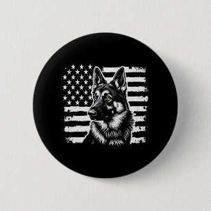 German Shepherd Dog Lover USA American Flag 6 Cm Round Badge