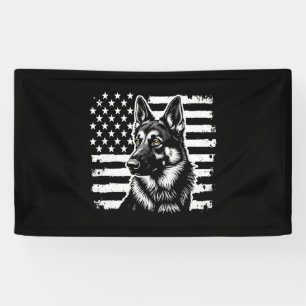 German Shepherd Dog Lover USA American Flag Banner