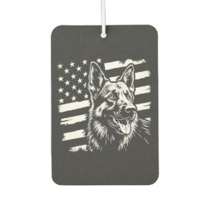 German Shepherd Dog Lover USA American Flag Car Air Freshener