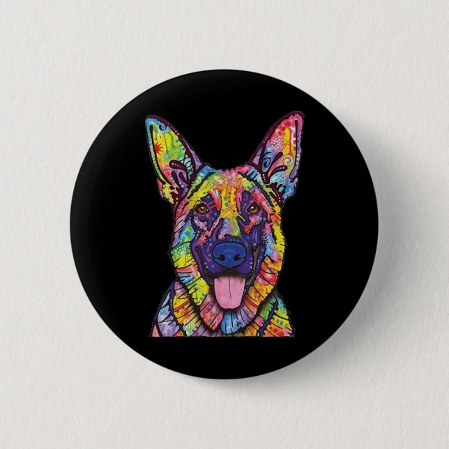 German Shepherd Dog Lovers 6 Cm Round Badge (Front)