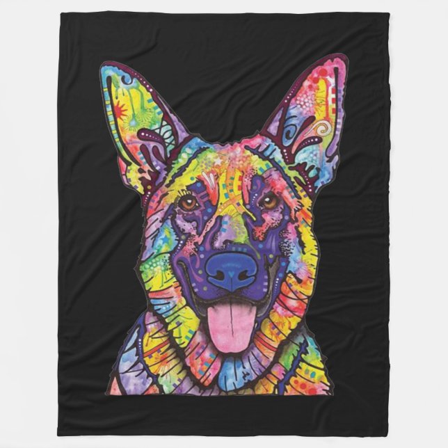 German Shepherd Dog Lovers Fleece Blanket (Front)
