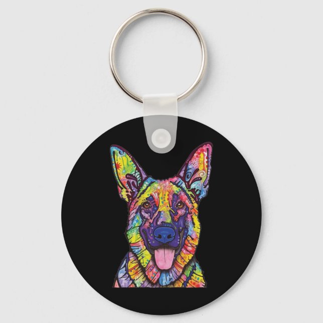 German Shepherd Dog Lovers Key Ring (Front)