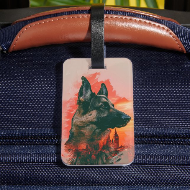 German Shepherd Dog Luggage Tag (Back Insitu 4)