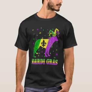 German Shepherd Dog Mardi Gras Carnival Jester Bea T-Shirt