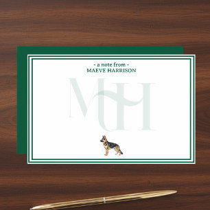 German Shepherd Dog Monogram Stationery
