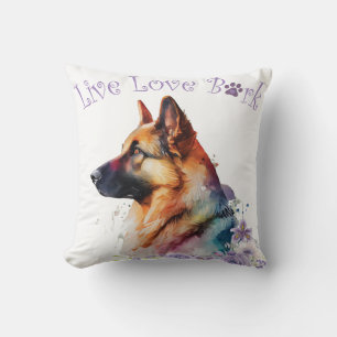 German Shepherd Dog Mum Floral Cushion