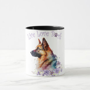 German Shepherd Dog Mum Floral Mug