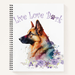 German Shepherd Dog Mum Floral Notebook