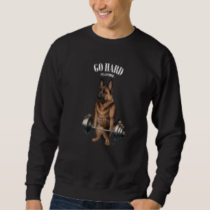 German Shepherd Dog Muscle Training With Barbell S Sweatshirt