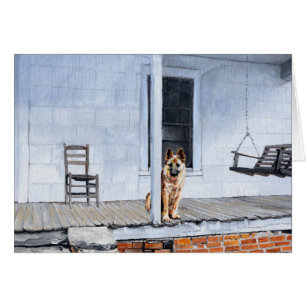 German Shepherd Dog on the Porch