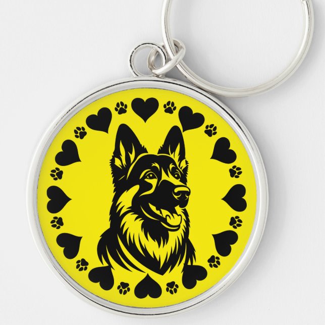 German Shepherd Dog Owner Key Ring (Front)